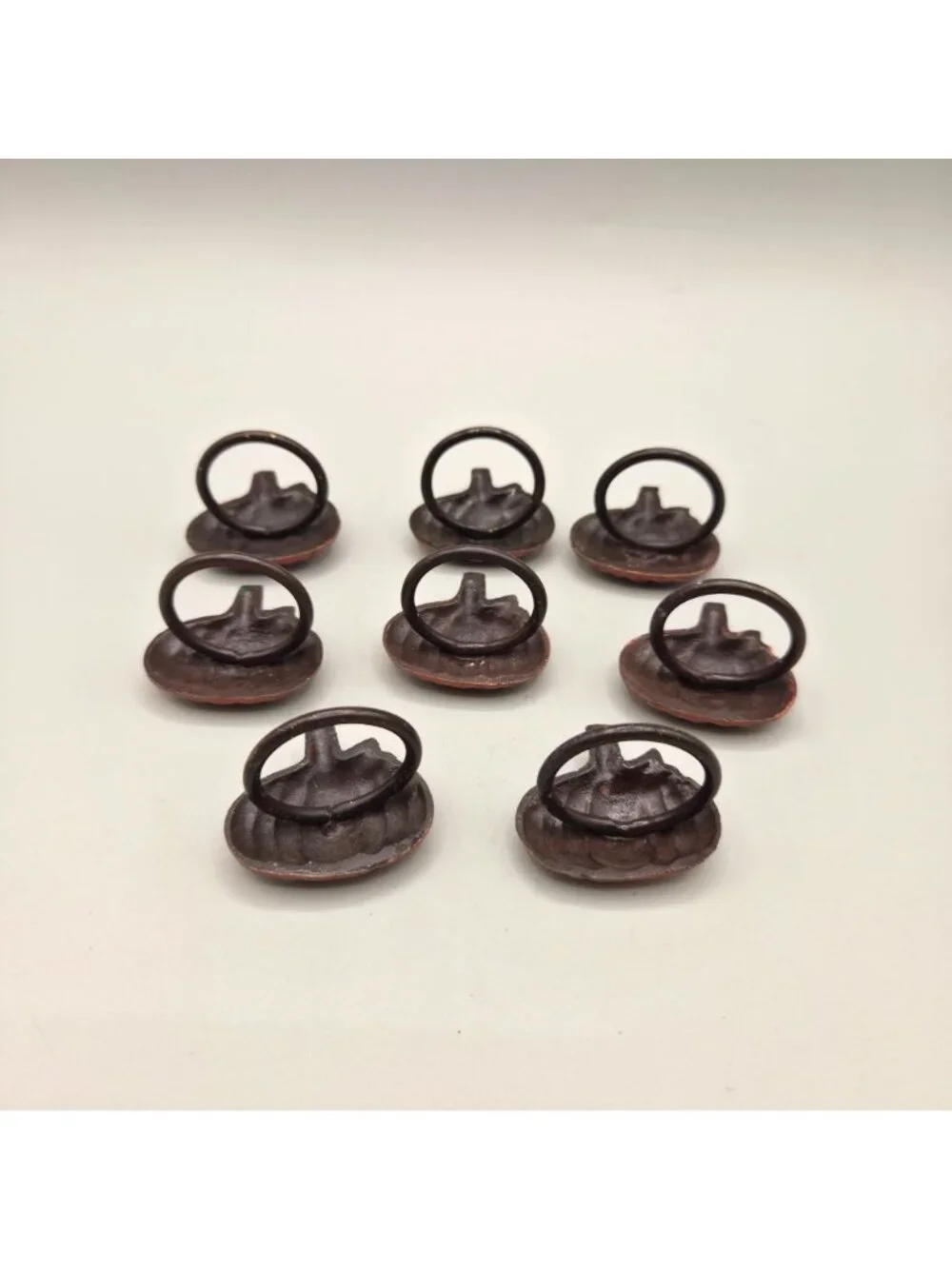Pumpkin Shaped Cast Iron Napkin Rings Fall Table Decor Thanksgiving Set of 8